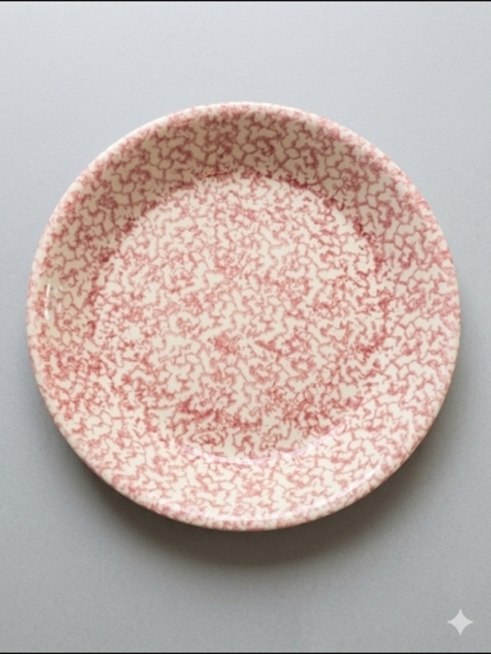 Vintage Friendship Pottery Pink Spongeware Plate Roseville OH USA